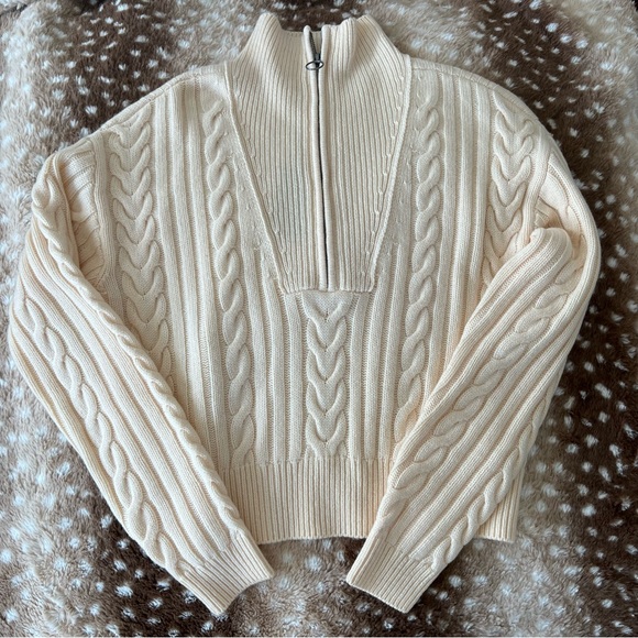 PAIGE Sweaters - PAIGE Cable Knit Half Zip Sweater